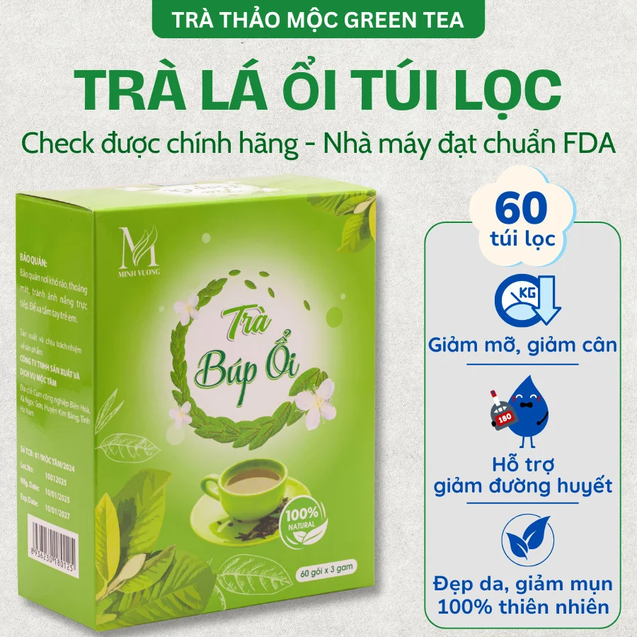 Hình ảnh Trà Lá Ổi Green Tea Trà Trí Tâm