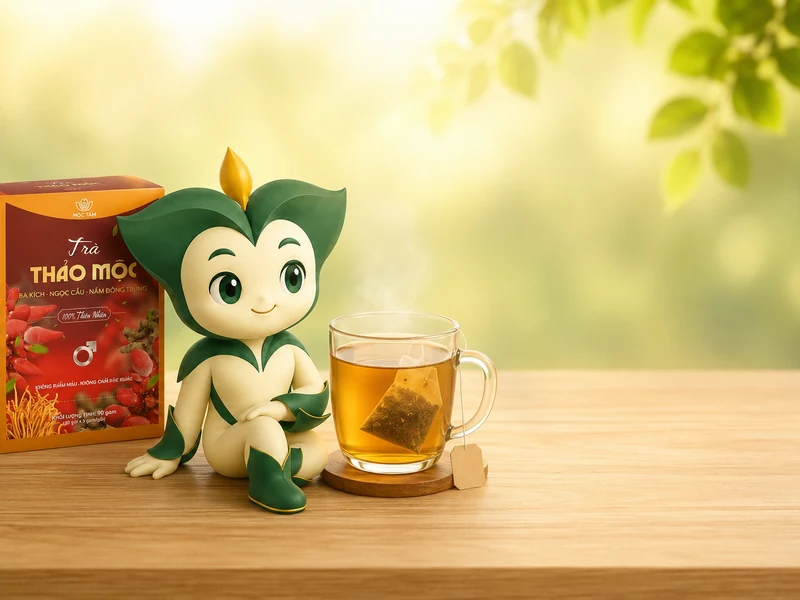 Tách Trà Thảo Mộc Ba Kích sau khi ngâm từ 5 đến 10 phút.