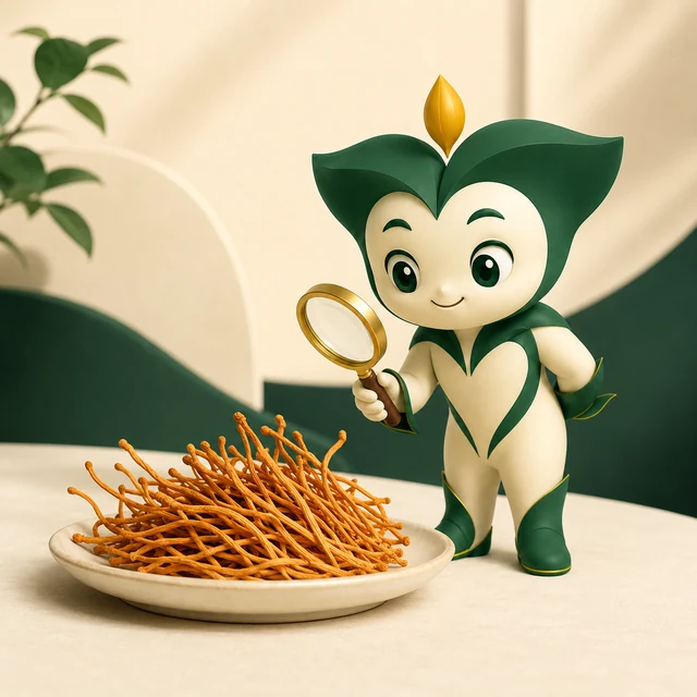 Nấm đông trùng trong công thức Trà Thảo Mộc Ba Kích.
