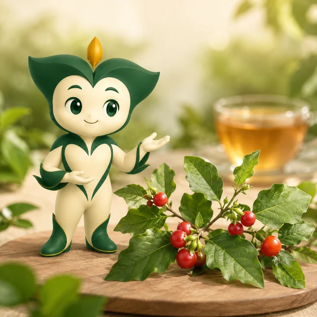 Cành lá cà gai leo dùng minh họa thành phần trà.