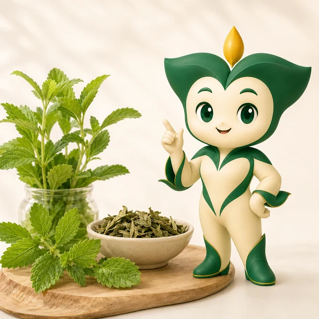 Lá cỏ ngọt tạo hậu vị dịu cho trà thảo mộc.